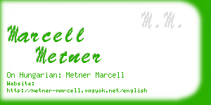 marcell metner business card